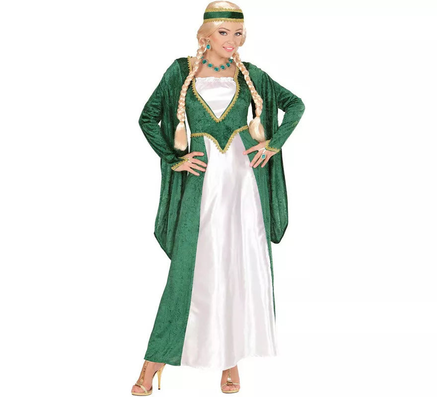 Translation missing: it.Disfraz de Reina Renacentista Terciopelo Verde para mujer