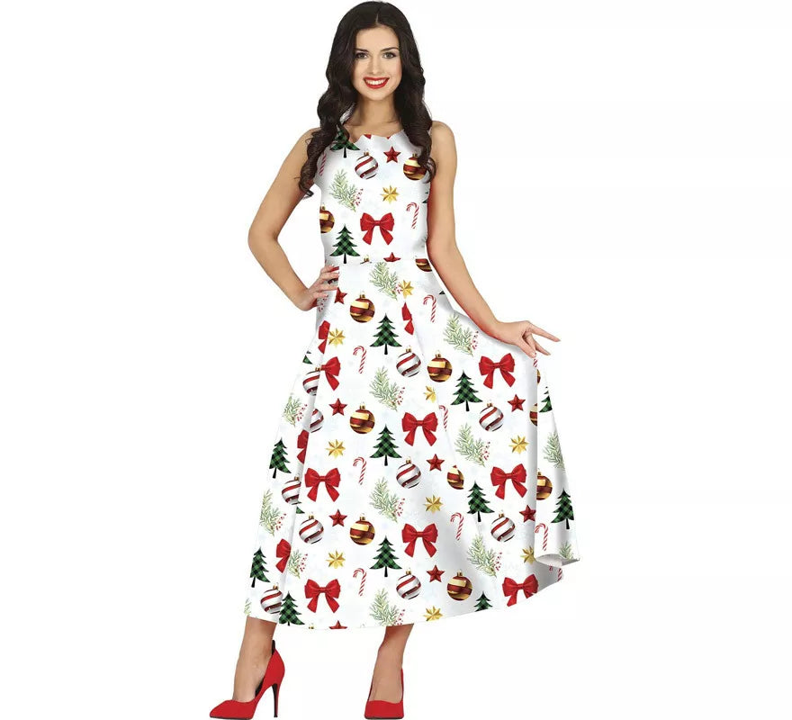 Translation missing: it.Disfraz de Vestido Navidades Blanco Largo para mujer