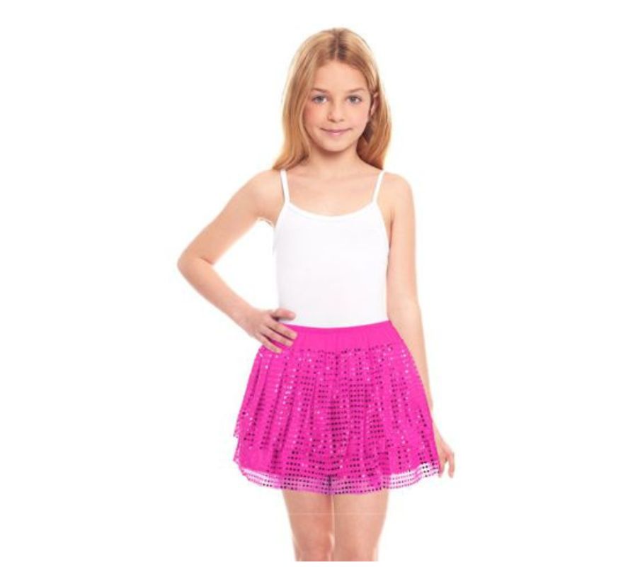 Falda de Lentejuelas para niña de 30 cm en varios colores