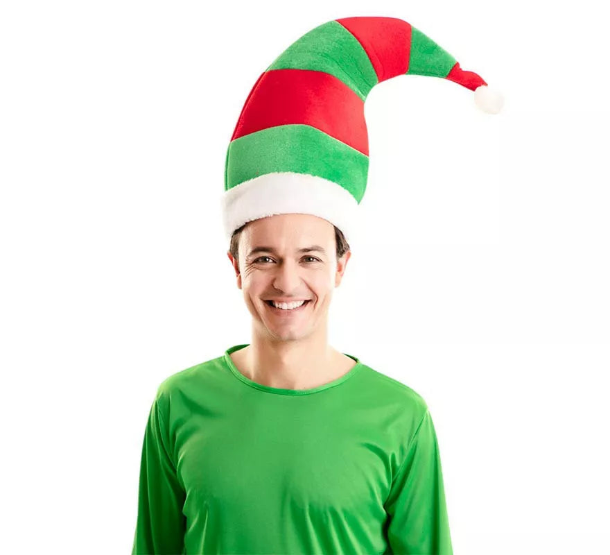 Gorro de Elfo Rojo y Verde de 39X47 cm