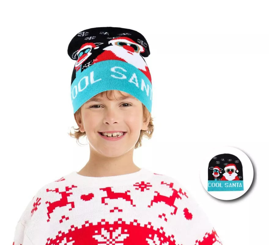 Translation missing: it.Gorro de Navidad Cool Papá Noel azul infantil