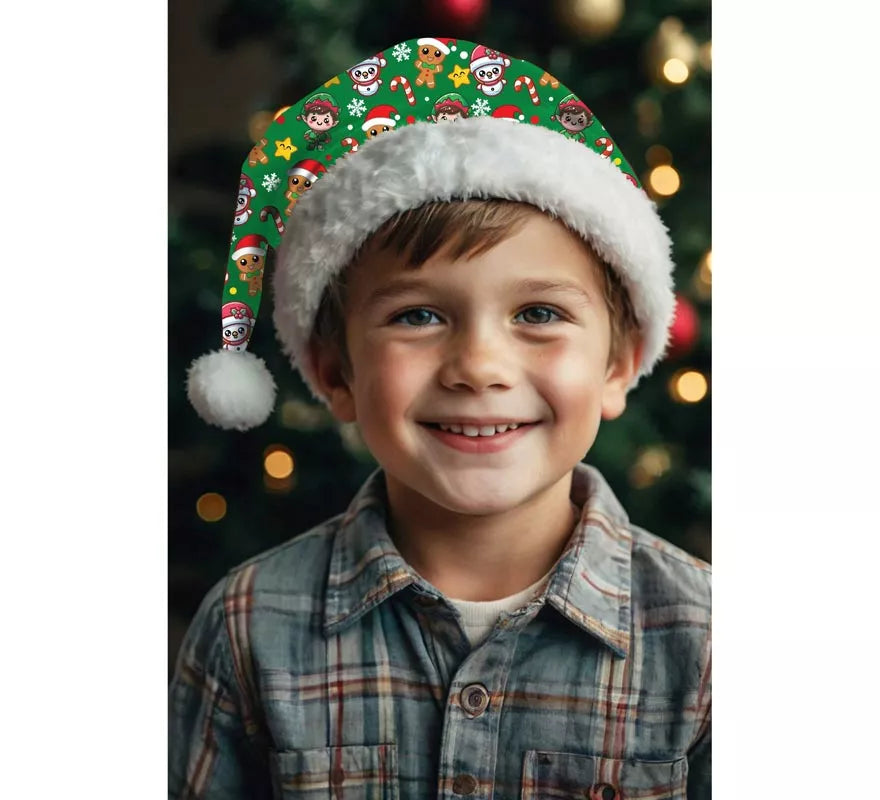 Translation missing: it.Gorro Estampado Navideño verde infantil