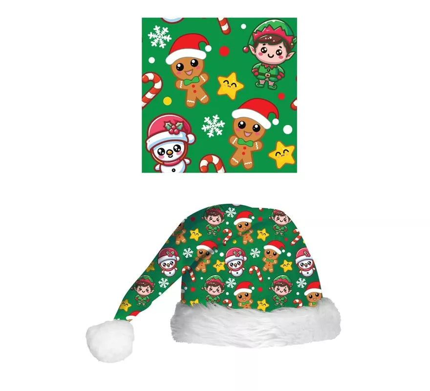 Translation missing: it.Gorro Estampado Navideño verde infantil