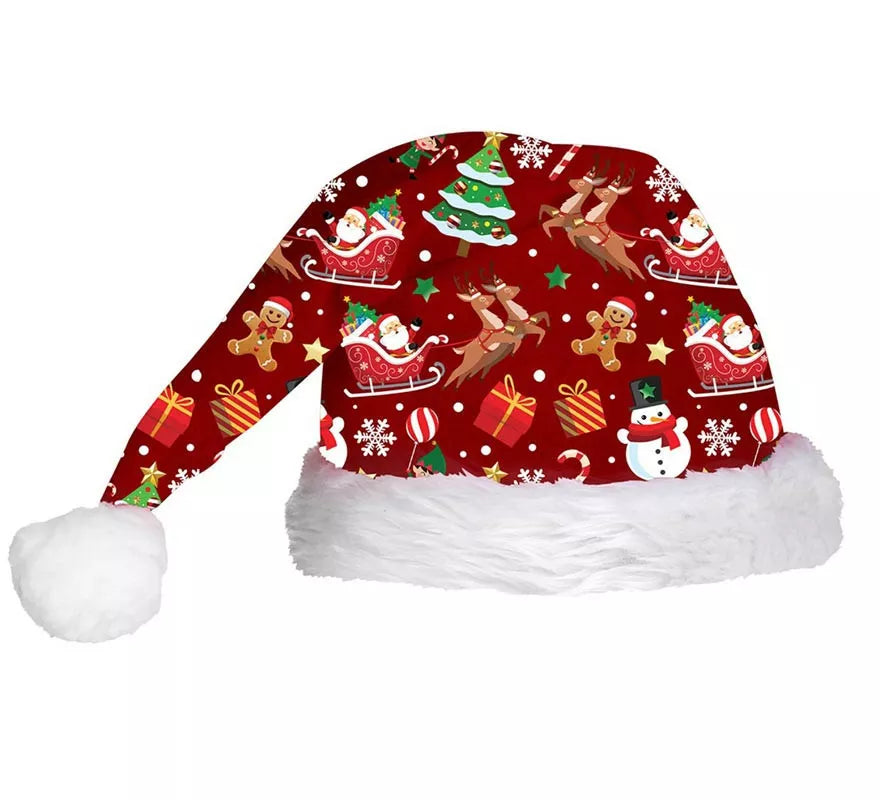Translation missing: it.Gorro Figuras Navideñas rojo