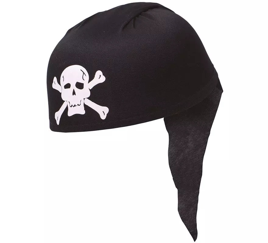 Gorro o Bandana de Pirata negro de tela
