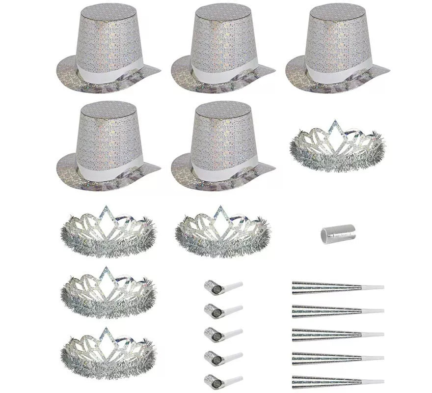 Translation missing: it.Kit 5 Cotillones Las Vegas Party Holográfico plateado
