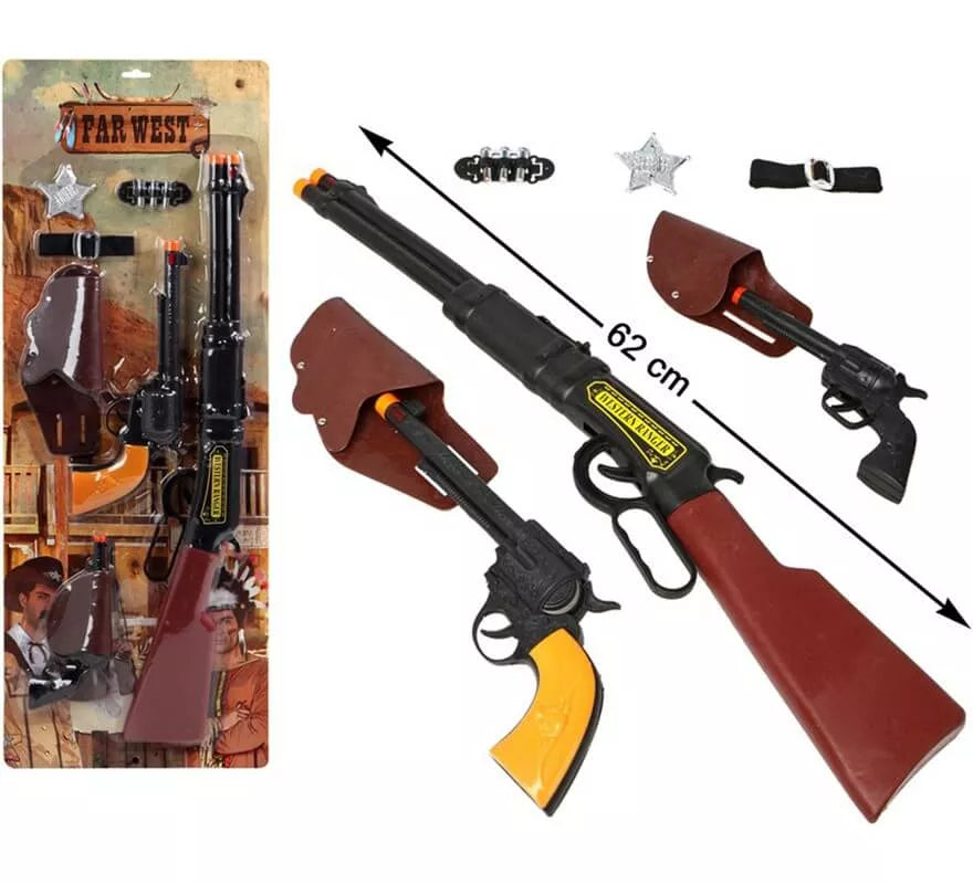 Translation missing: it.Kit de Pistolero: Rifle, 2 Pistolas, 2 Cartucheras, Balas y Estrella