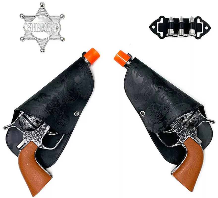 Translation missing: it.Kit de Sheriff: 2 Pistolas con fundas, Estrella y Balas