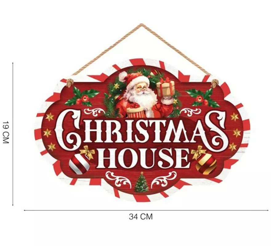 Translation missing: it.Letrero Christmas House rojo de 30x20 cm