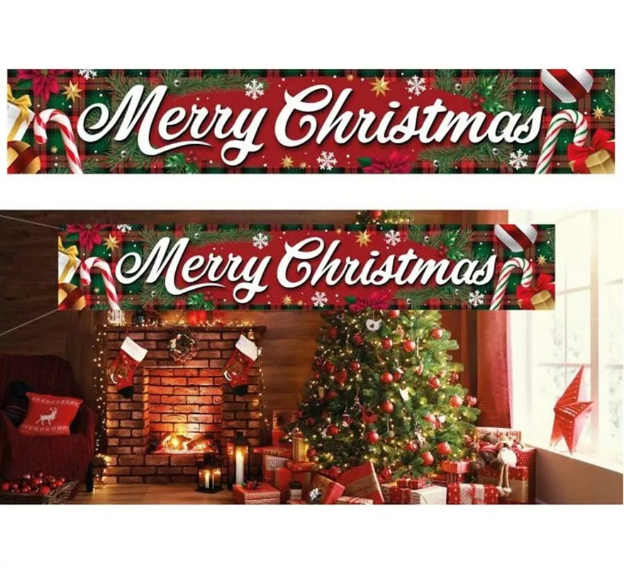 Translation missing: it.Letrero Merry Christmas de tela de 290x50 cm