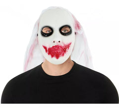 Maschera da fantasma con sangue finto in plastica