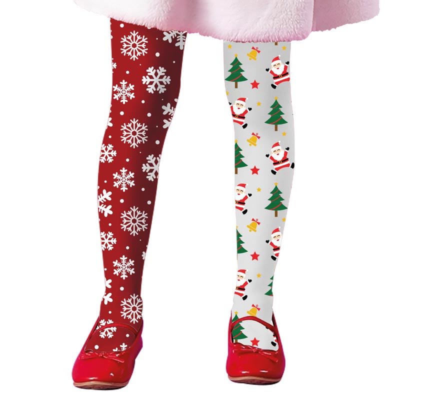 Translation missing: it.Medias Navideñas doble estampado copos y árbol infantiles