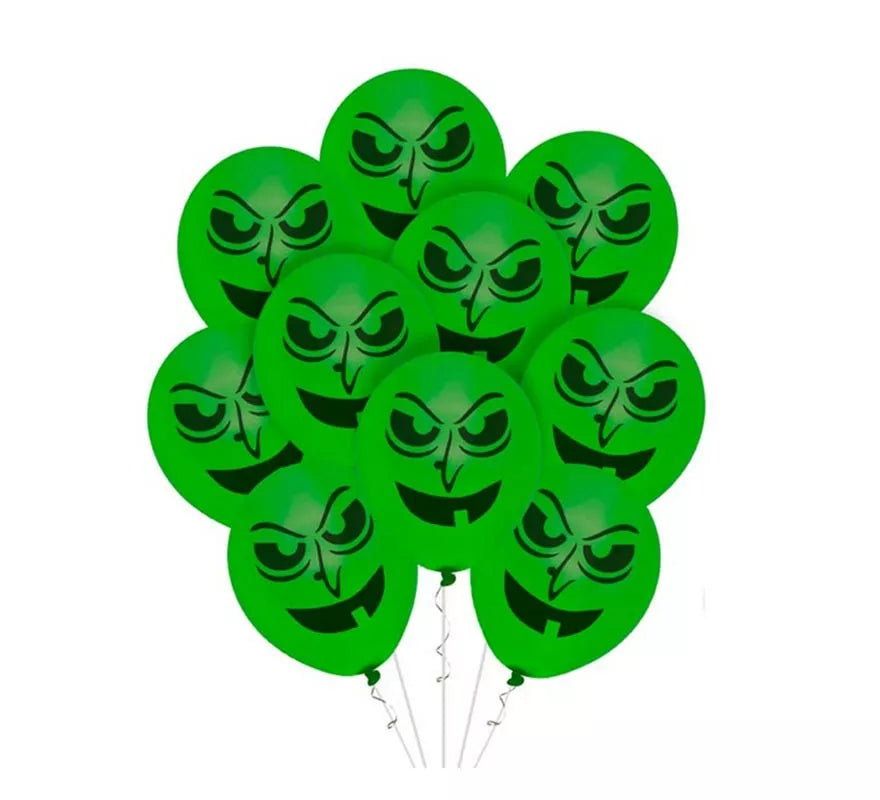 Translation missing: it.Pack de 10 Globos Bruja verde de 30 cm