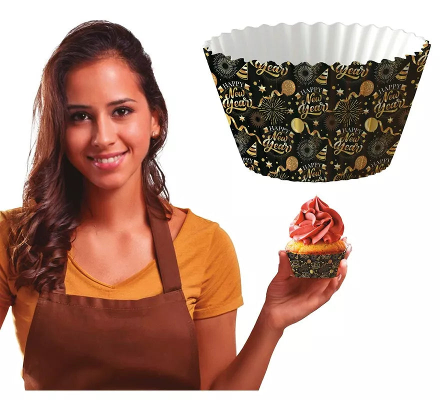 Translation missing: it.Pack de 50 papeles de Cupcake Happy New Year de 5 cm