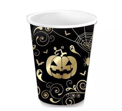 Pack de 6 Vasos Calabaza Oro de 240 ml (9 cm)