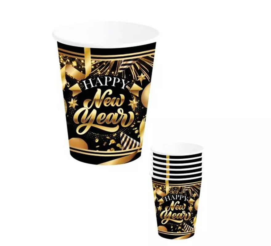 Translation missing: it.Pack de 6 Vasos Happy New Year 240 ml y 9 cm