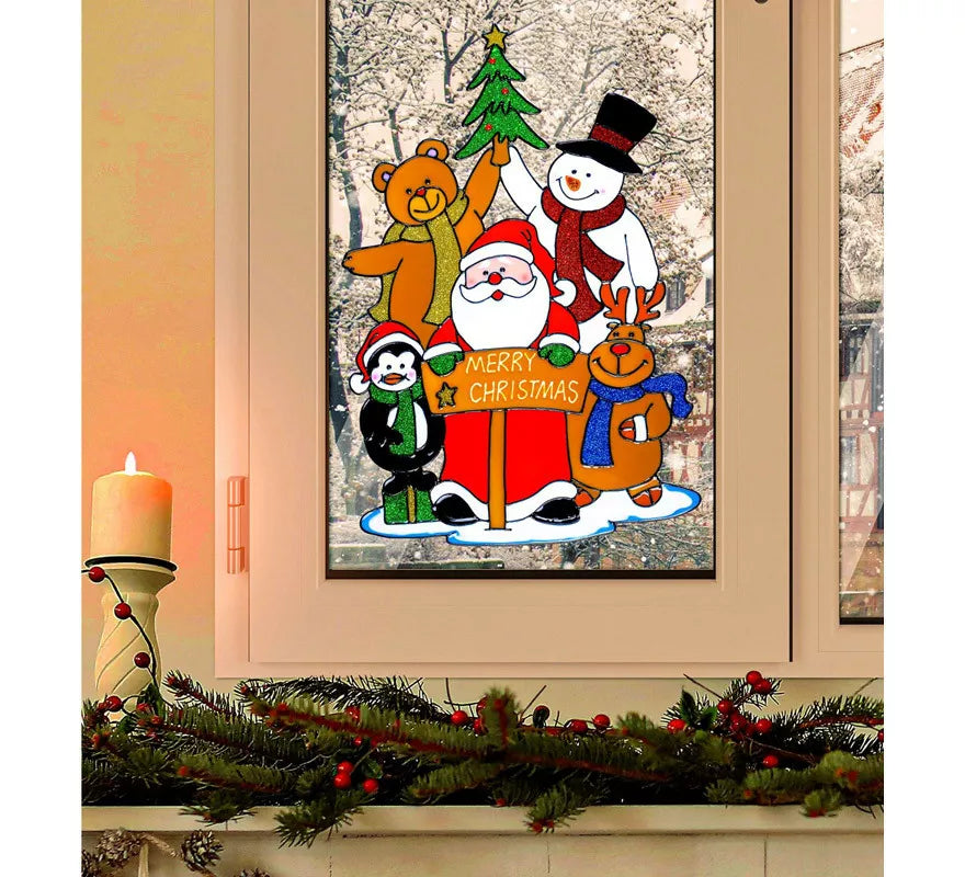 Translation missing: it.Pegatina Ventana Familia Papá Noel de 40 cm