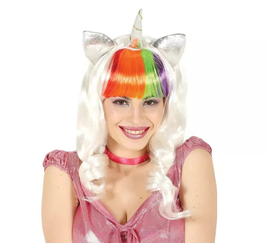 Translation missing: it.Peluca Unicornio Blanca con Orejas y Cuerno