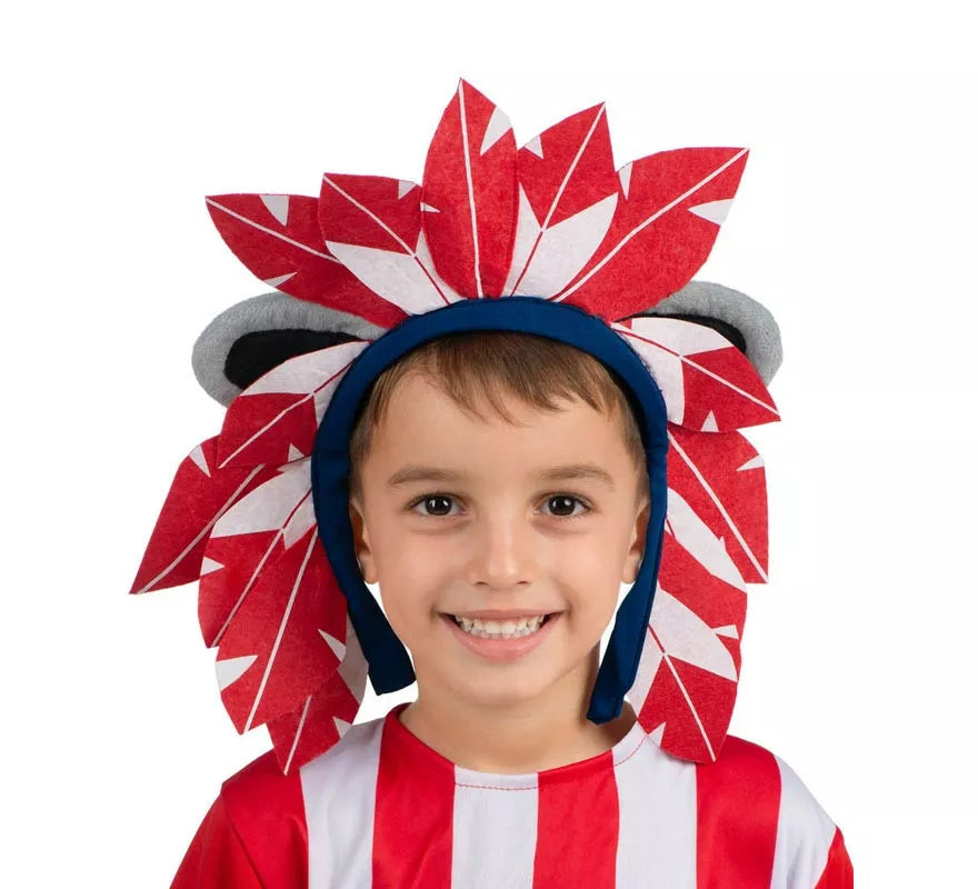 Translation missing: it.Penacho de Indi Atlético de Madrid rojo y blanco Infantil