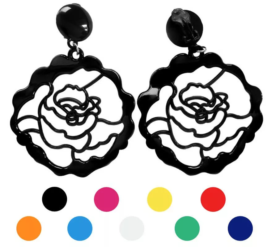 Translation missing: it.Pendientes Flamenca con forma de Rosa en varios colores