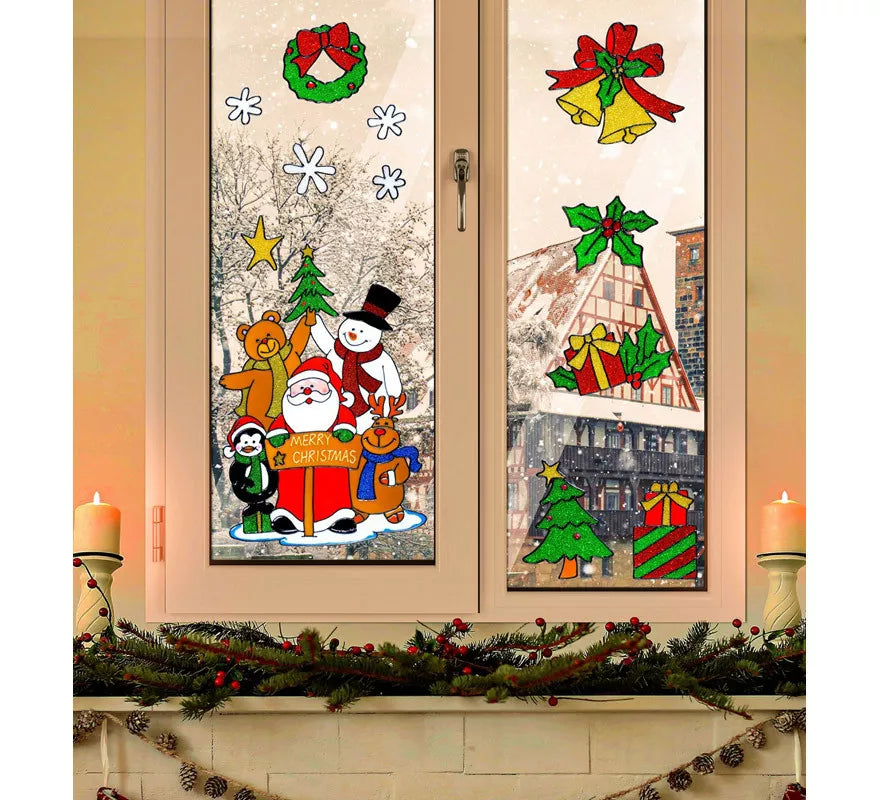 Translation missing: it.Set de Pegatinas Ventana Navidad con Papá Noel Surtidas en 4 Modelos