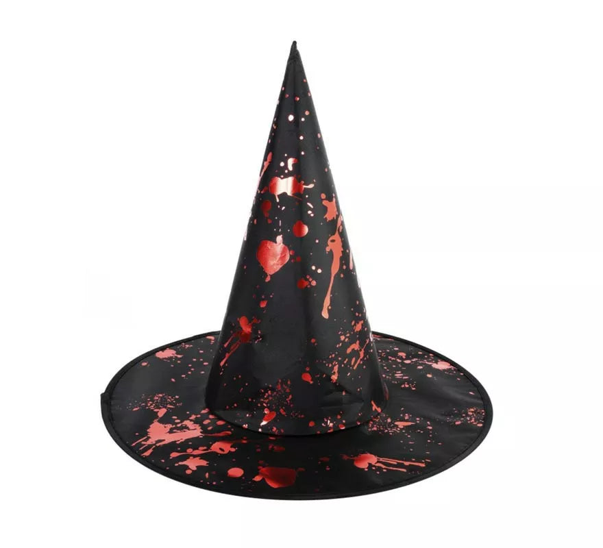 Translation missing: it.Sombrero de Bruja estampado de sangre falsa de 38x40 cm