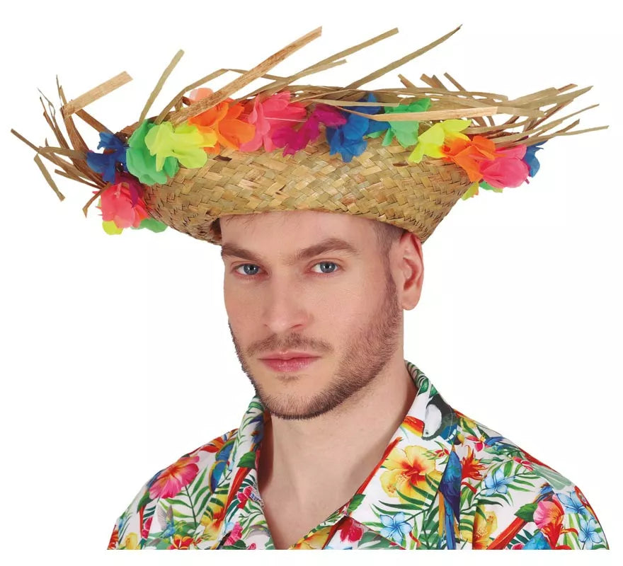 Translation missing: it.Sombrero de Paja con Flores tropical