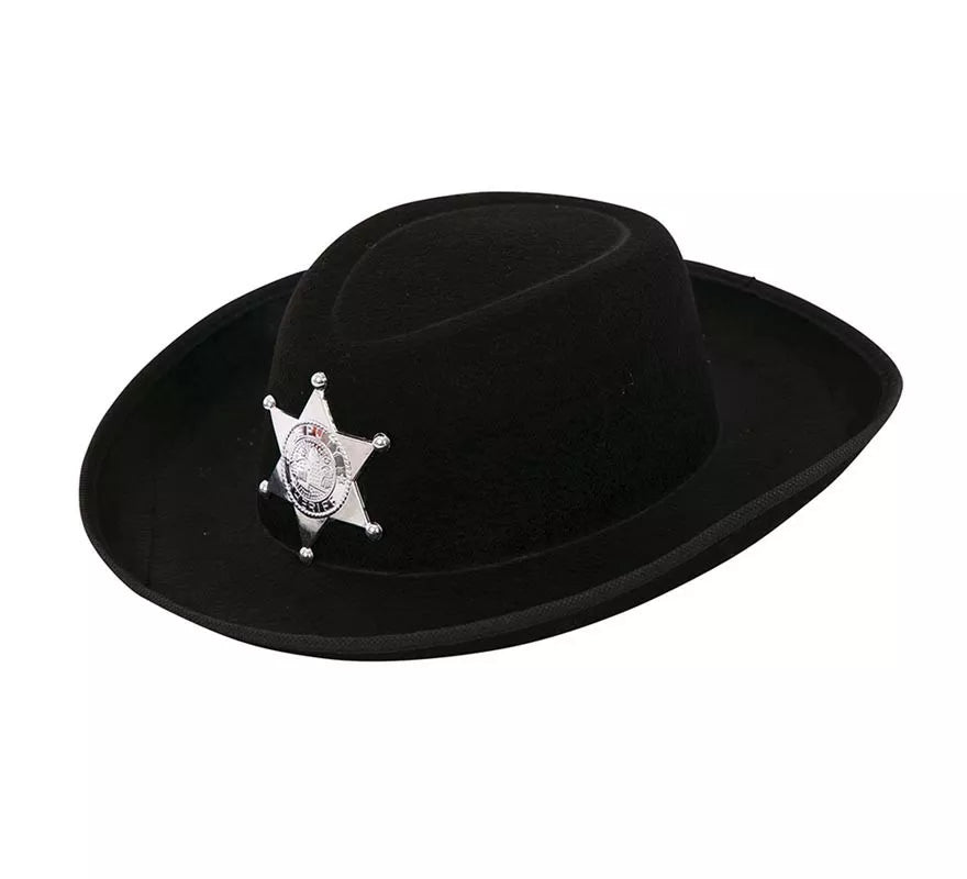 Translation missing: it.Sombrero de Vaquero Sheriff negro infantil de 34x26x9 cm