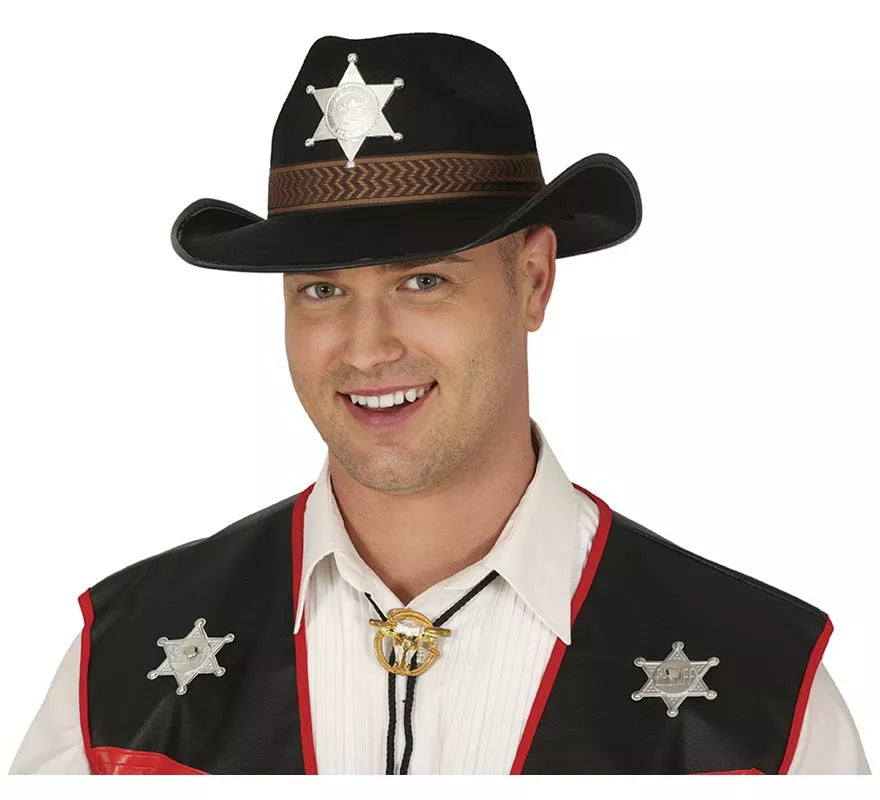 Sombrero fieltro de Sheriff negro