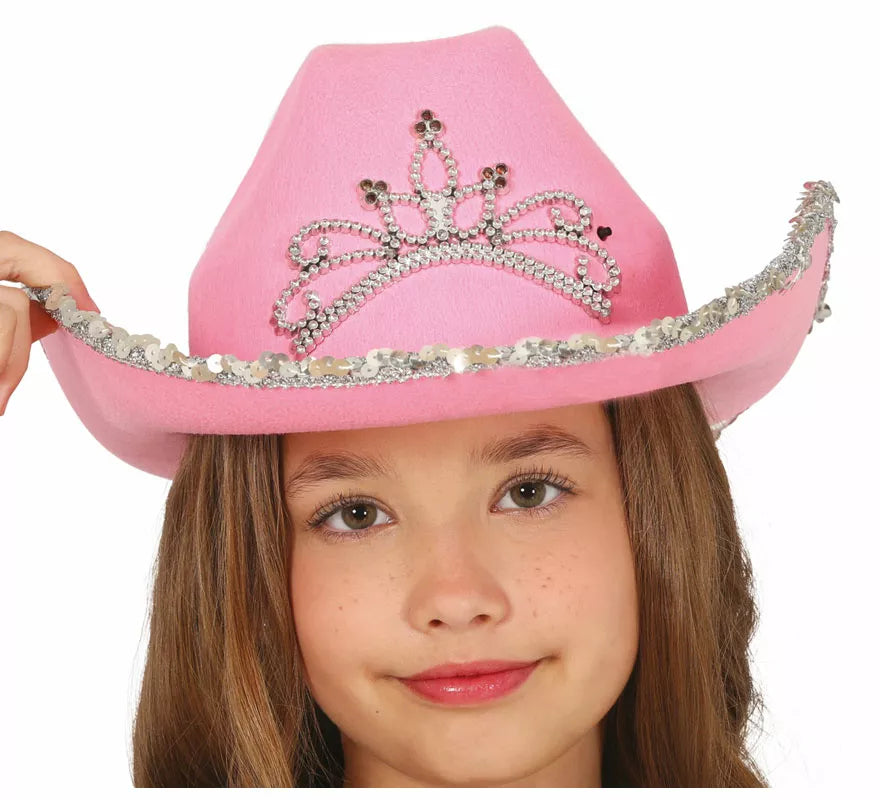Translation missing: it.Sombrero Vaquero rosa de fieltro infantil
