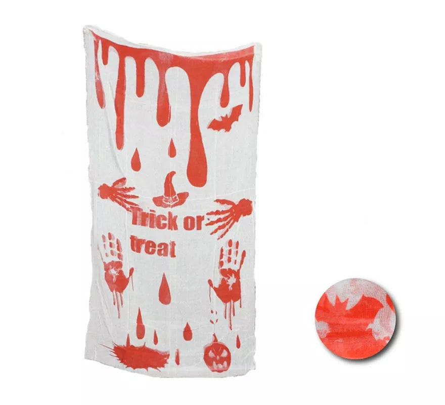 Translation missing: it.Tela Trick or Treat con sangre falsa decorativa de 0,8x1,55 m