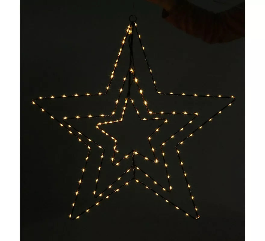 Triple Estrella Metálica 142 Led