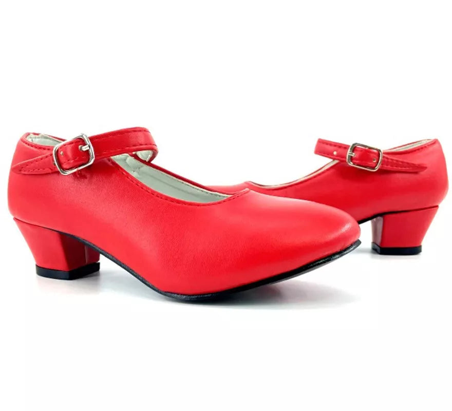 Translation missing: it.Zapato Sevillana con tacón Rojo en números del 22 al 41