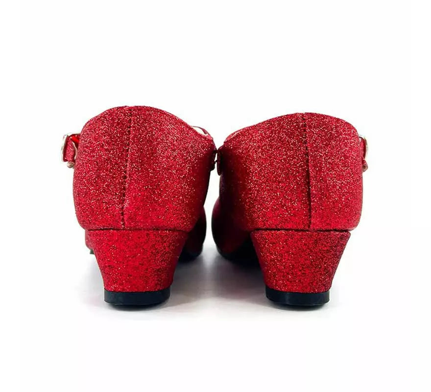 Translation missing: it.Zapato Sevillana con tacón Rojo Purpurina en números del 22 al 41