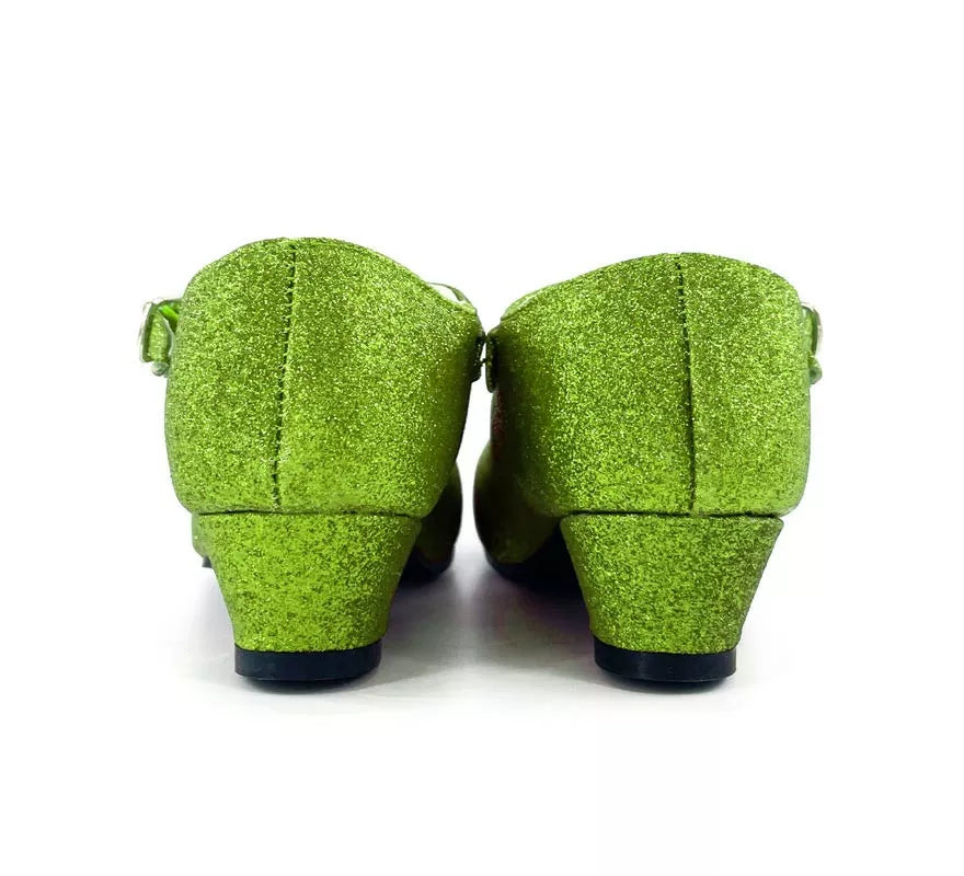 Translation missing: it.Zapato Sevillana con tacón Verde Purpurina en números del 22 al 41